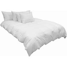 Down Etc Luxury Hotel Goose Down Comforter Bedspread 100% Cotton Ticking Medium All-Season Weight Duvet, King, White