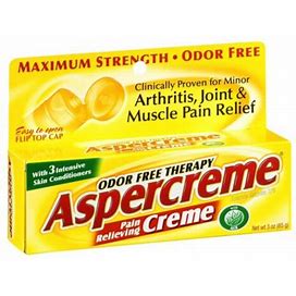 Aspercreme Topical Analgesic Cream Odor Free Pain Relieving Creme, 3