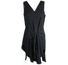 Bar Iii Black Sleeveless Tie-Front Shift Dress Xs