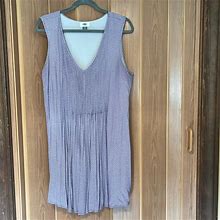 Old Navy Dresses | Old Navy Xl Sleeveless V-Neck Dress With Pleated Bodice And Side Zipper. | Color: Purple/White | Size: Xl