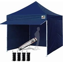 Eurmax USA 10 X 10 Pop Up Canopy Commercial Tent Outdoor Party Canopies With 4 Removable Zippered Sidewalls And Roller Bag Bonus 4 Canopy Sand Bags