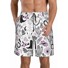 Kll Cowboy Men's Casual Summer Beach Shorts Hawaiian Shorts With Pockets-Medium