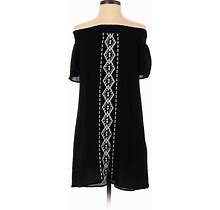 Speechless Casual Dress - Shift Open Neckline Short Sleeve: Black Dresses - Women's Size X-Small
