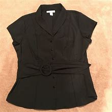 Dress Barn Tops | Cute Dress Barn Shirt | Color: Black | Size: L