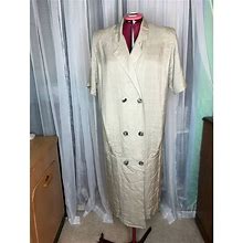 Suit Dress Vintage Double Breasted Drop Waist Linen Monochromatic Neutral