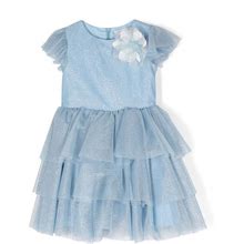 Monnalisa - Catherine Glitter Tulle Dress - Kids - Cotton/Polyester/Polyamide - 12 - Blue