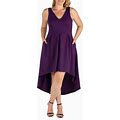 Women's Plus Size High Low Party Dress - Purple