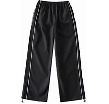 Kamemir Women Casual Pants Women's Curvy Fit Gabardine Bootcut Stretch Dress Pants With Pockets(Black,S)