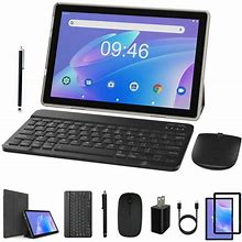 Novojoy Tablet 2 in 1 4Gb+128Gb Tablet 10 Inch Android 11 Tablet Set Tablets With Keyboard Case Mouse Stylus Screen Flim 10.1 in 1280800 Hd Touch Scr