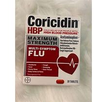 Coricidin HBP Maximum Strength Multi Symptom Flu 10 Tablets