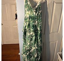 Fashion Nova Dresses | Wild In The Jungle Printed Maxi Dress - Fashion Nova | Color: Green/White | Size: 3X