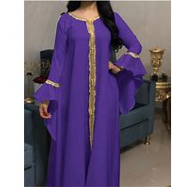 Vintage Muslim Women Abaya Kaftan Long Maxi Dress Dubai Dress Party