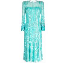 Jenny Packham - Nymph Sequin-Embellished Midi Dress - Women - Polyurethane/Polyester/Polyester/Elastane - 8 - Blue