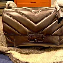 Michael Kors Bags | Michael Kors Chain Shoulder Leather Bag | Color: Silver | Size: Os
