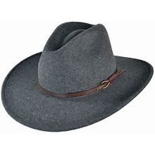 Stetson Grey Bull Crushable Wool Felt Aussie Hat: SIZE: M Gray Mix