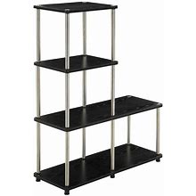 Convenience Concepts Designs2go Multi Shelf "L" Bookshelf , Black, Bookcases & Standing Shelves