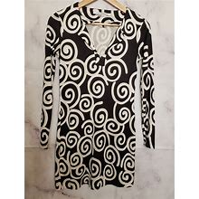 Diane Von Furstenberg Dresses | Diane Von Furstenberg Reina Silk Wrap Swirl Print Casual Dress 0 | Color: Black/White | Size: 0