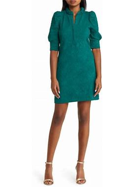 Lilly Pulitzer(R) Elsey Floral Jacquard Puff Sleeve Dress In Evergreen Knit Pucker Jacquard At Nordstrom, Size X-Small