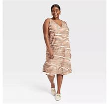 A Day Women's Slip Dress Brown Zebra Print Size Xs