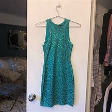 Bebe Dresses | Bebe Emerald/Turquoise Sequin Mini Dress | Color: Green | Size: Xs