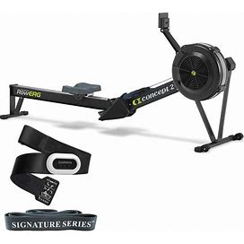 Concept2 Rowerg Indoor Rowing Machine With PM5 Monitor | Device Holder, Adjustable Air Resistance, Easy Storage With Garmin HRM-Dual Heart Rate