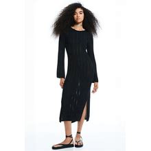 Ladies - Black Rib-Knit Bodycon Dress - Size: XL - H&M