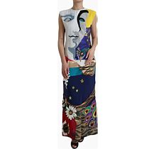 Dolce & Gabbana Women's Multicolor Patchwork Sheath Long Gown Dress - It40|S Small