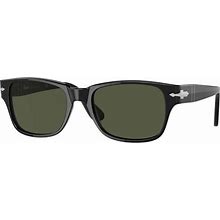 Persol 3288S Sunglasses 95/31 - Black - Green Men Rectangle