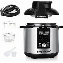 8Qt Pressure Cooker & Air Fryer Combo With 2 Different Lid, Cooking Modes, LCD Display, 27 Presets Programs & 8 Program Storage - Silver