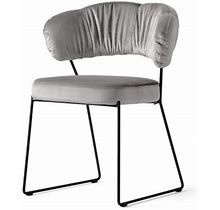 Calligaris Quadrotta Chair W/ Metal Frame & Plush Back Upholstered/Metal In Gray | 30.38 H X 24.88 W X 22.88 D In | Wayfair CS2053000015S0L00000000