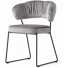 Calligaris Quadrotta Chair W/ Metal Frame & Plush Back Upholstered/Metal In Gray | 30.38 H X 24.88 W X 22.88 D In | Wayfair