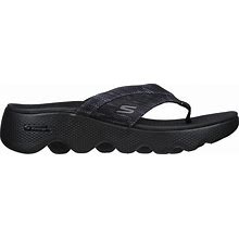 Skechers Women's GO WALK Massage Fit Sandal - Pure Bliss Sandals | Size 6.5 | Black/Gray | Textile | Machine Washable | Hyper Burst