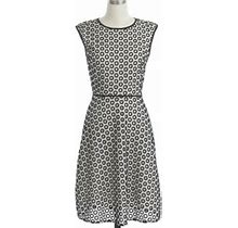 J. Crew Petite Punched Out Eyelet Dress Sz 12P In Black/ White