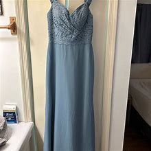 Christina Wu Dresses | Christina Wu Slate Blue Bridesmaid Dress | Color: Blue | Size: 4