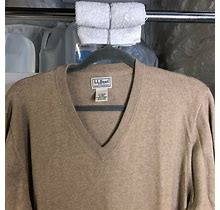 L.L. Bean Sweaters | Ll Bean Mens Sweater Xl Beige Tan Cotton Solid Pullover Long Sleeve Round Neck | Color: Tan | Size: Xl