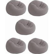 Intex Gray Inflatable Contoured Corduroy Beanless Bag Lounge Chair (5 Pack) Size 5