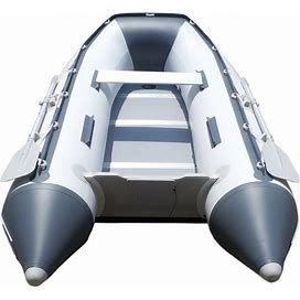 Newport 9ft 6in Del Mar - Inflatable Dinghy Boat - Transom Sport Tender Boat, 4 Person - 10 Horsepower - USCG Rated, White/Gray, (20M1000018)