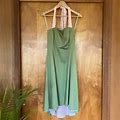 Notice Dresses | Tea Length A-Line Semiformal Halter Dress | Color: Green | Size: 8