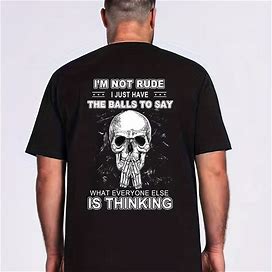 Men Skull Print Graphic Fashion T-Shirt Crew Neck Short Sleeve Causal Tops Summer Plus Size Over Size,Black,Must-Have,Temu