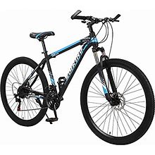 21 Speed Adult Bicycles High Carbon Steel Frame,Front Suspension MTB, 29 Wheels Mountain Bike Red For Men Women Cruiser Bike (Blue, One Size)