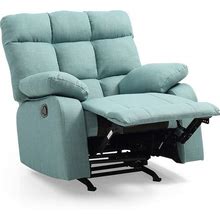 Glory Furniture Cindy Twill Fabric Rocker Recliner In Teal