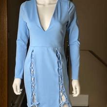 Gojane Dresses | Baby Blue Lace Up Corset Dress | Color: Blue | Size: L