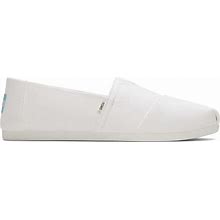 TOMS Men's White Alpargata Canvas Shoes, Size 11.5