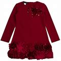 Biscotti Red Floral Ponte Dress - Size: 3T | Pink Princess