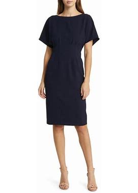 Eliza J Flutter Sleeve Dress In Navy At Nordstrom, Size 2