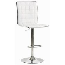 Wayfair Hermod Adjustable Height Stool Upholstered/Leather In White | 18.5 W X 22 D In 8F2f94394a13e47cea7a3cf7b5f08a47
