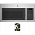 GE JVM6175SKSS 1.7 Cu. Ft. Over-The-Range Sensor Microwave Oven Stainless Steel Bundle With Premium 2 YR CPS Enhanced Protection Pack