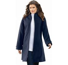 Roaman's Women's Plus Size Plush Fleece Driving Coat - 26/28, Navy
