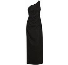 Mara Hoffman Women's Enya One-Shoulder Hemp Maxi Dress - Black - Size 6