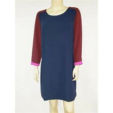J. Crew Dresses | J.Crew Collection Color Block Shift Dress Tunic 12 | Color: Blue/Pink | Size: 12